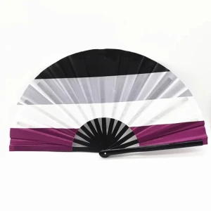 LGBT Flag Folding Hand Fan National Country Flag Bamboo Held Fan Large bamboo hand fan with loud voice