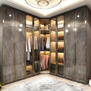 Light luxury custom high-gloss furniture door panel glass wardrobe doors
