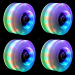 Light up Roller PU Skate Wheels with Bearings Luminous Installed Double Row Skating Skateboard 4 wheel Roller Skates Accessories