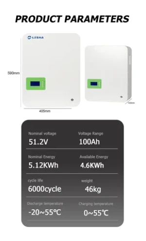 Lisha High Efficient 51.2V 100Ah Power Storage Battery Solar Energy System 5kwh 10kwh ESS Lithium Ion Battery Solar Battery