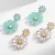 Import Lively and lovely blue or yellow chrysanthemum flower&flower design brass earrings jewelry from China