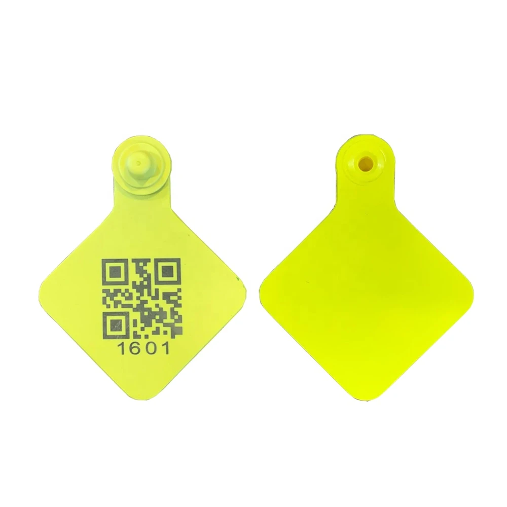 Long Range 860-960mhz RFID Barcode Qr Code Printed UHF TPU Eartag Animal Ear Tag For Cattle Goat Sheep Tracking