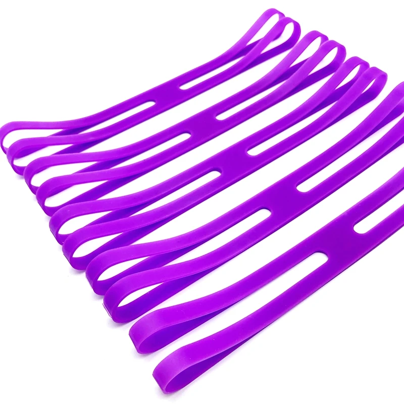 Long stretch Colors lasting Soft Elastic H-shaped purple Silicone rubber band