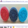 Lottie supplier custom 6cm round food grade silicone cookie cutter stamp with wooden handle with FDA LFGB certification