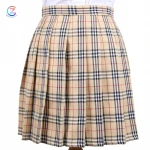 Low MOQ Pleated Tennis Skirt Girl's School Uniform Women Students High Waist Dress Summer  Clothes Mini Tartan Plaid Dresses