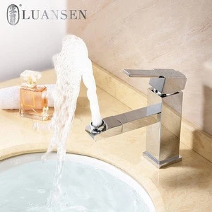 Luansen CE Hand Mixer Pull Handle Tap kitchen Sink Vessel Water Black Hardware Fitting Bathroom Wash Basin Faucet gold