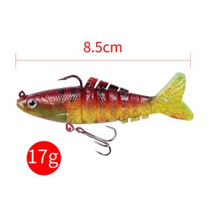 LUSHAZER lead fish soft fish lure color multi-section fishing bait 8.5cm 17g wholesale fishing+lures