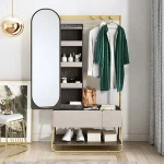 Luxury Design Gold Stainless Steel Frame Clothes Tree Storage Coat Rack Clothes Hanger