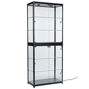 Luxury high end tempered glass round jewelry showcases display cases