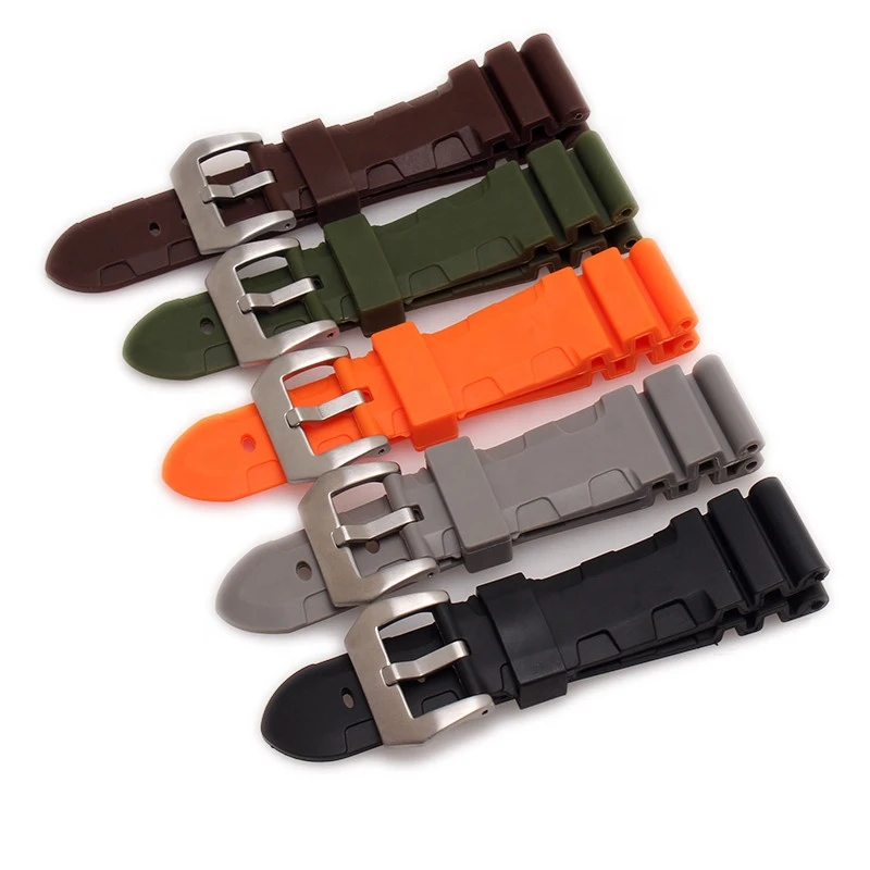 Luxury Soft 22mm 24mm 26mm Replacement Rubber Strap Camouflage Silicone Watch Band
