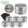 Magnetic Steel Spice Jar Set With Stickers Spice Tins Storage Container Pepper Shaker Bot Seasoning Sprays Tools Spice Jar