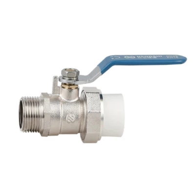 Male PPR Brass Ball Valve with Steel Handle 1/2"-1 1/4"