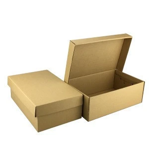 Manufacture In stock hot sell custom Packing carton Kraft paper Corrugated board flip storage shoe boxes