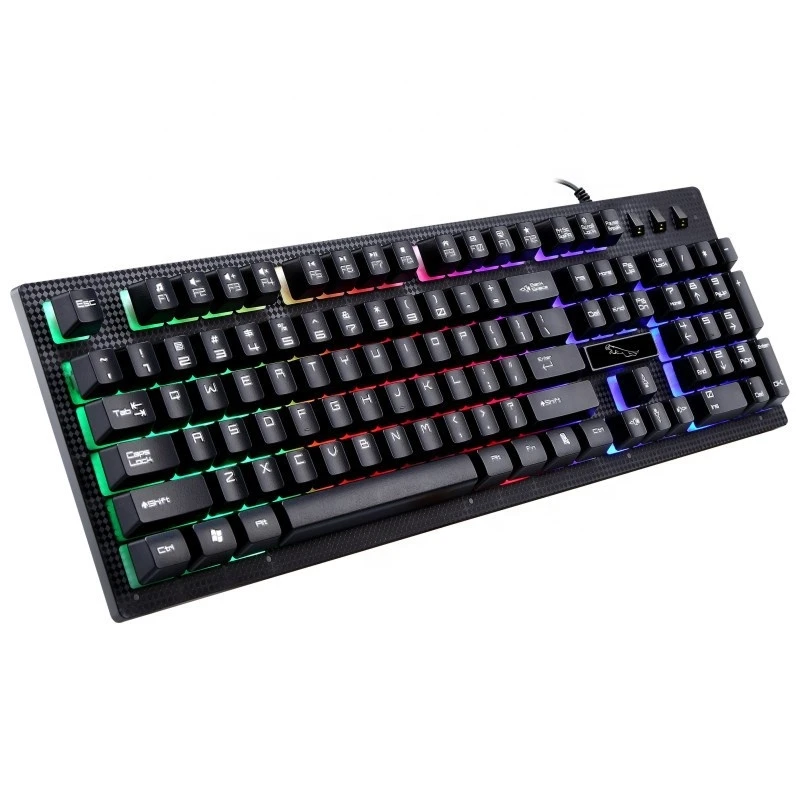 Mechanical Keyboard mini Wired RGB LED Backlit glass Computer Gaming one hand keyboard