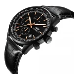 Mens New Fashion Watches Businessman Watch Sapphire Glass Stainless Steel Case Analog Quartz Movement Cool Black Leather Band