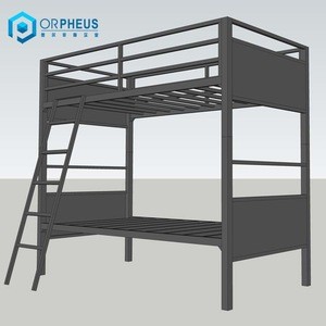 Metal Frame Bedroom Furniture 300KG load Wrought Steel Make Black Bed