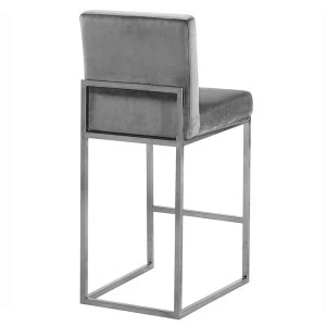 Metal velvet high bar counter stool chair modern with back
