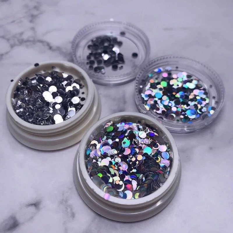Metallic Pure Silver Loose Cosmetic Glitter Powder for Festival Beauty Makeup Face Body Hair Nails