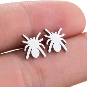 minimalist earrings stainless steel jewelry spider ear stud cute animal earrings manufacturers direct supply