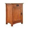mission classic wooden nightstand with one drawer and one door