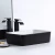 Import Modern black and white ceramic sanitary ware vessel sinks rectangular lavabo table top toilet hand wash basin bathroom sink from China
