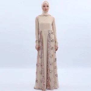 Modern  fashion  islamic clothing turkey evening dresses luxurious sequined skirt abaya kaftan muslim dress islamic clothing