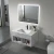 Import Modern Hotel Marble Basin Sink Cabinet Smart  Rock Plate Bathroom Vanity Led Mirror from China