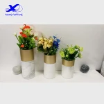 Modern marble with gold metal flower vase