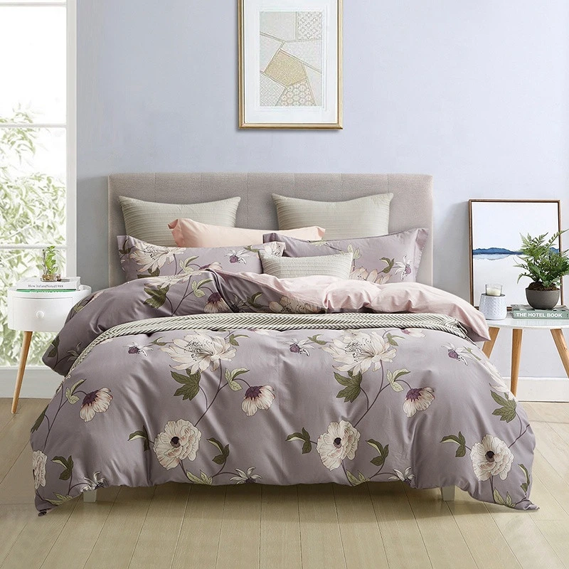 Monad Dora High Quality Flowers Leaf 100% Cotton Comfort Duvet Cover 4 pcs Bed Sheet Bedding Set