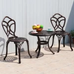 Mosaic art metal garden set Outdoor Furniture Rose Beautiful Garden Yard Patio 3-piece Cast Aluminum Bistro Set Garden Furniture
