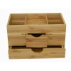 Multi Pockets Rectangle Laminated Bamboo Office Desk Organizer To Save Space Low Cost