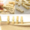 Natural Bamboo Clothes Pins Heavy Duty Windproof Clothes Clips Bamboo Hanging Clips