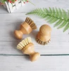 Natural Bamboo Dish Scrub Bristle Sisal Brush For Pot Pans Cup Bottle Kitchen Cleaning Scrubber Brushes