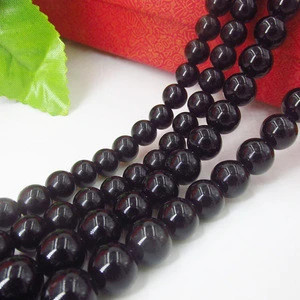 Natural black agate loose gemstone beads for jewelry necklace bracelet