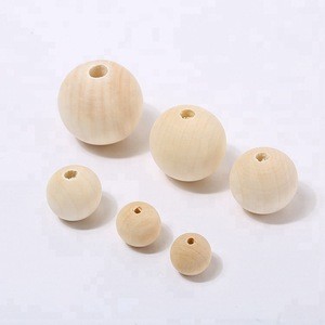 Natural Color Round Wood Beads For Jewelry Making
