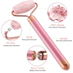 New 2 in 1Natual Electronic Jade Roller Electric Vibrating Facial Set Jade Face Roller Massage Set