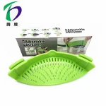 New Arrival Hands-free Clip-on Heat Resistant Colander Silicone Snap Strainer