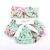 Import New baby aqua floral cotton underwear and headband set cute baby panties from China