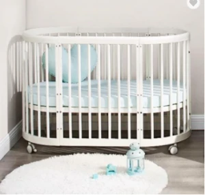 New Design wood beds baby cribs baby cradle Circular bed round oval crib