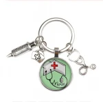 NEW Fashion Personalized Nurse Medical Syringe Stethoscope Metal Key Chains