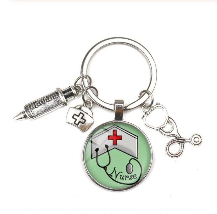 NEW Fashion Personalized Nurse Medical Syringe Stethoscope Metal Key Chains