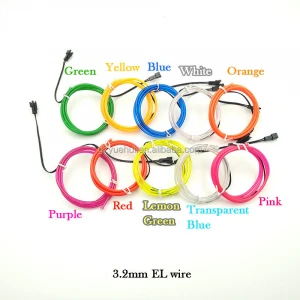 New Hot Product Flexible Neon Light 3.2mm EL Wire Rope Tube 10 Color Choice Not Include EL Driver For Toy Craft Party Decoration