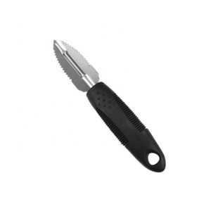 new kitchen accessories silver stainless steel black plastic handle handy fish scale  knife