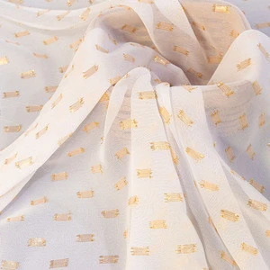 New Products Cut Flower Polyester Shiny Lurex Metallic chiffon jacquard Fabric