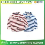New style children's kid's sailor navy style 100% cotton long sleeve stripe shirt