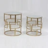 New Style Hot Selling Metal Mirror Top Coffee Table Set of Two