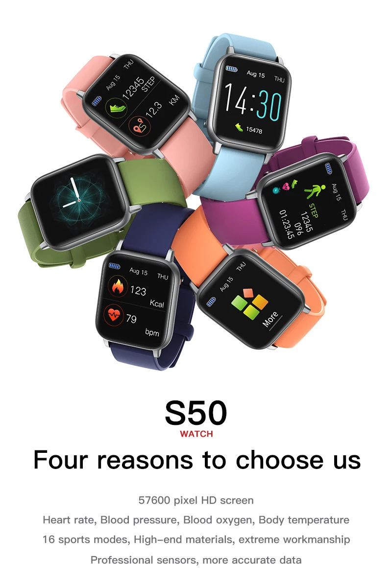 New stylish  waterproof wristband health IP68 smart bracelet