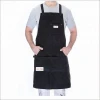 Newest design custom high quality black waterproof bartender cotton tool apron canvas cross back apron kitchen work apron