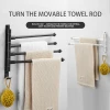 Non-punch towel rack bathroom rotating towel rack bathroom shelf space aluminum double rod multi-rod wall type