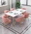 Import Nordic dining table and chair combination simple iron restaurant dining table small apartment marble dining table and chairs from China